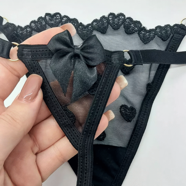 K150 - Tanga Tule Coração Preto 2
