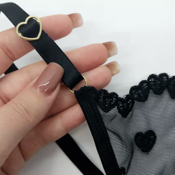 K150 - Tanga Tule Coração Preto 3