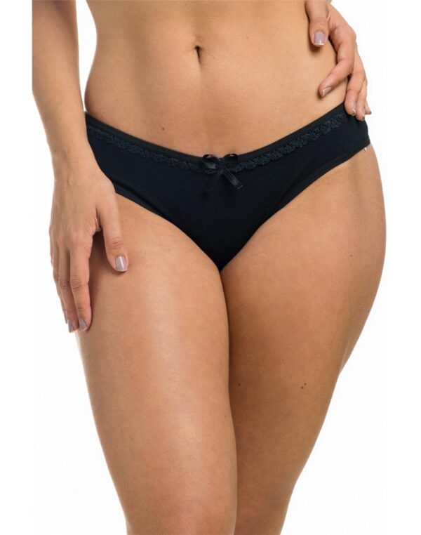 MC1 - Calcinha Cotton Liso Preto (Frente)