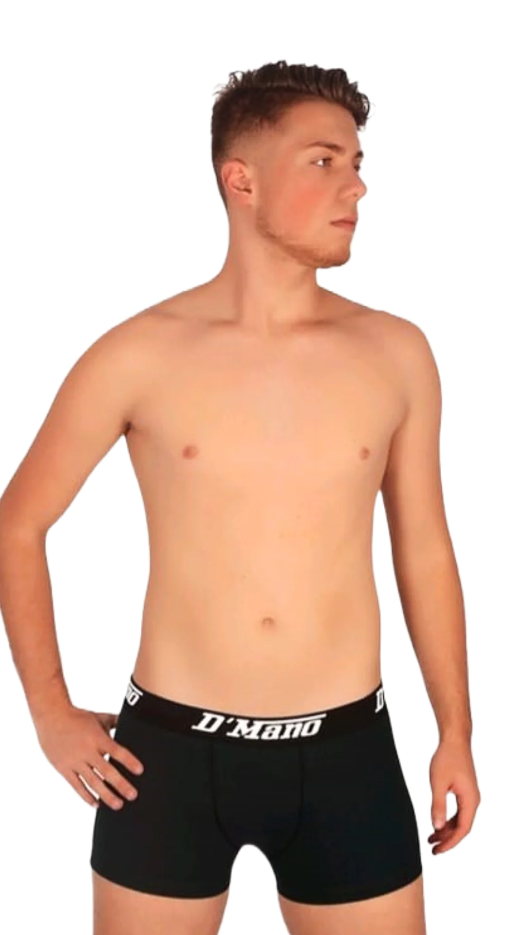 K165 - Cueca Boxer D´Mano Lisa Preto (Frente)