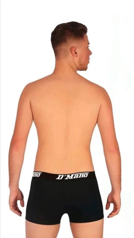 K165 - Cueca Boxer D´mano Lisa Preto (Costas)