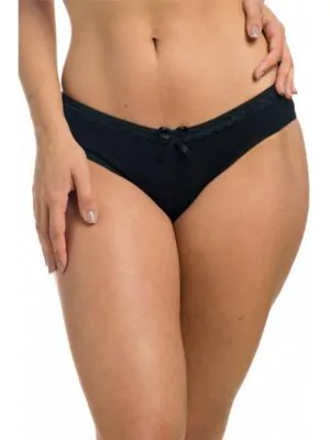 MC1 - Calcinha Cotton Liso Preto (Frente)