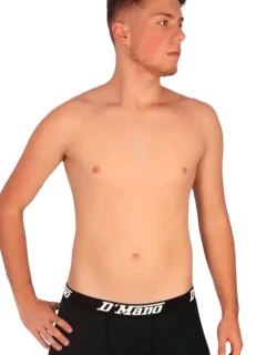 K165 - Cueca Boxer D´Mano Lisa Preto (Frente)
